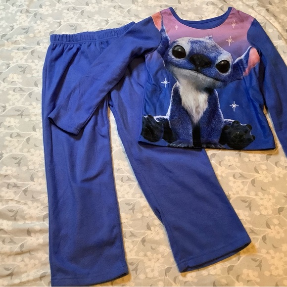 Disney Other - Disney Purple & Blue Stitch Fleece Pajama Set